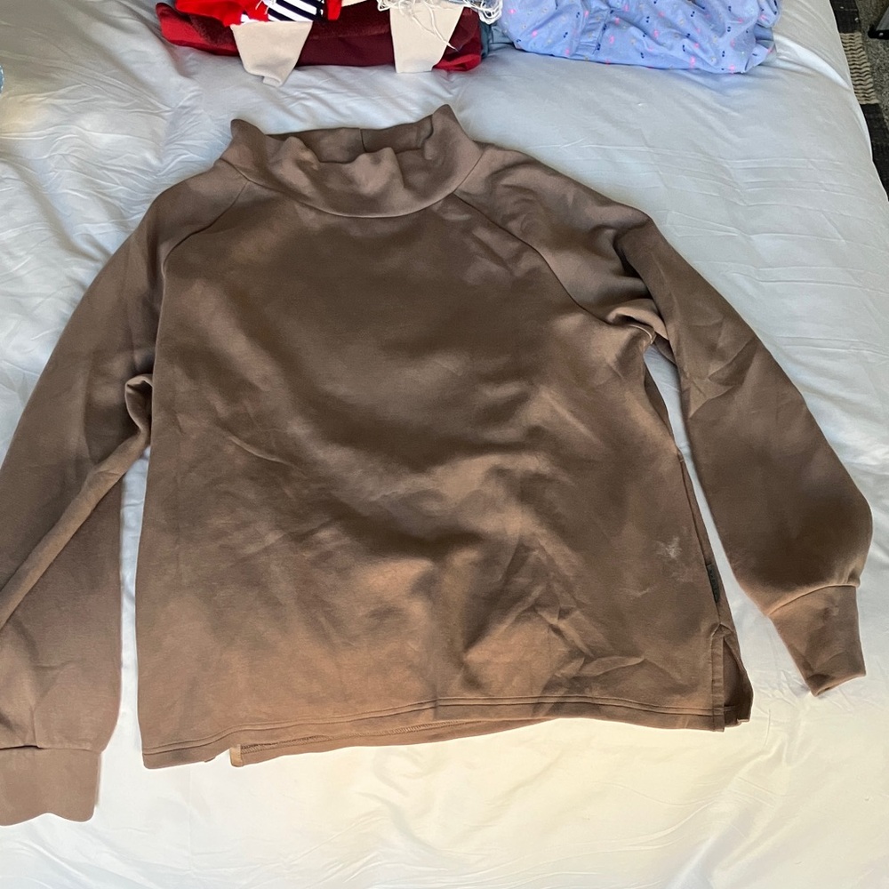 Varley Brown Cowl Neck Sweater